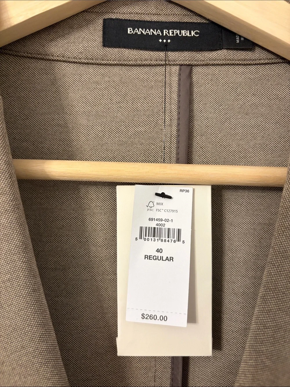 Banana Republic Men's Light Tan Blazer - Single-Breasted Sport Coat